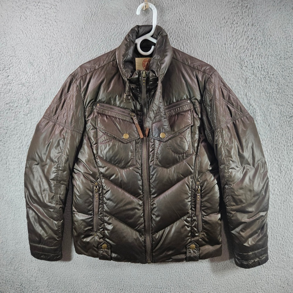 Beanpole Mens Brown Quilted Puffer Jacket Size‎ 100 Warm L Excellent Condition